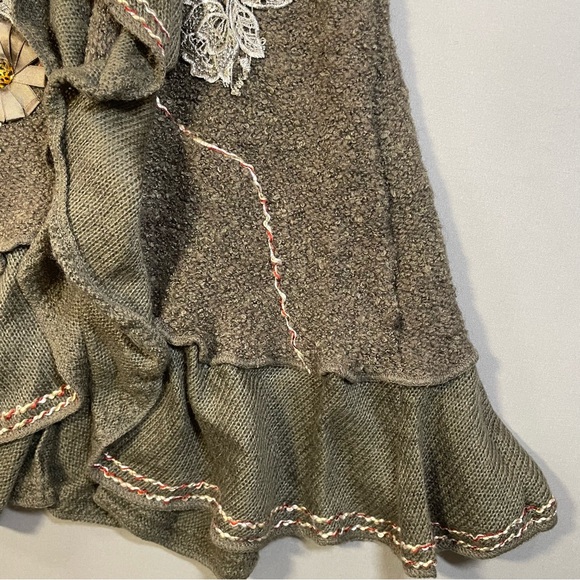 Forla Paris Drape-Front Ruffle Duster Cardigan, Bohemian & Romantic - Medium - Picture 9 of 17